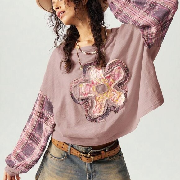 BOUTIQUE BRAND PATCHWORK FLORAL TOP - Picture 4 of 11